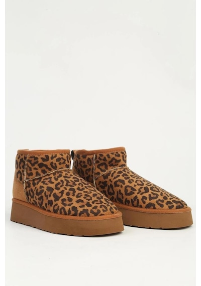 Pierre Cardin Pıercardın Pc-55184 Taba Leopar Kadın Süet Bot Taba