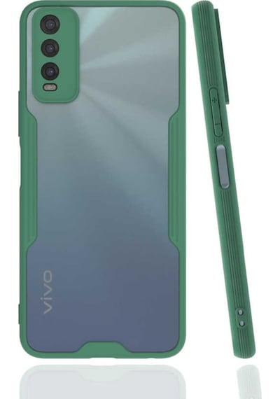 Vivo Y20 Kılıf Kamera Korumalı Arkası Şeffaf Silikon