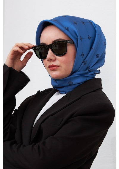 Silk Home Twill İpek Eşarp - 11392-33 Mavi Siyah Mavi Siyah