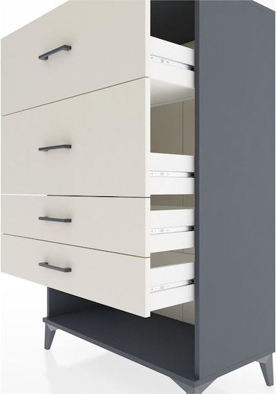 Hyperion Dolap 4 Çekmeceli 88x44x134 Antrasit-aytaşı Antrasit