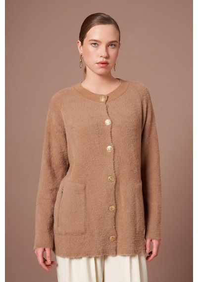 Ftz Women Kadın Angora Hırka Bisküvi 25259 Bisküvi
