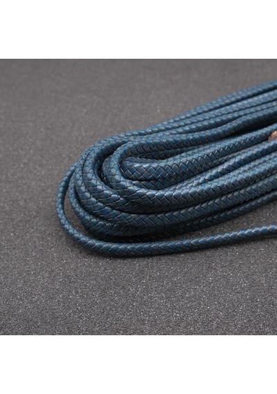Paracord Aksesuar Bileklik Ve Çanta Yapımı Hakiki Deri Yassı Saç Örgü İp 1 Metre Lacivert