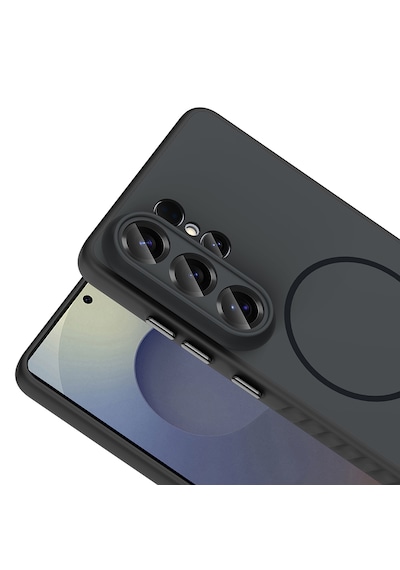 Samsung Galaxy Uyumlu S26 Ultra Kılıf Kamera Korumalı M-safe Şarj Özellikli Leke Tutmaz Premium Pürüzsüz Silikon Tea Kapak Siyah