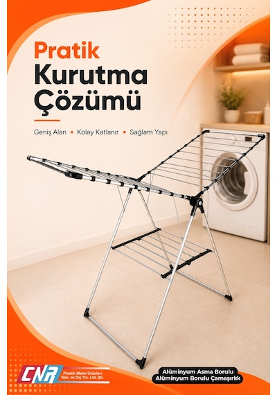CNR Alüminyum Çamaşır Kurutmalık Askısı Samira Full Alüminyum Çamaşırlık -
