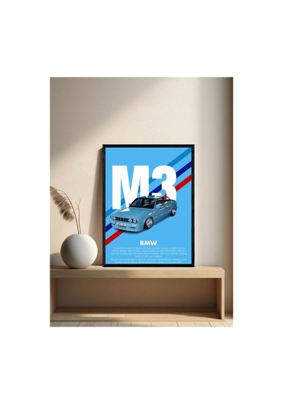Bmw Siyah Doğal Ahşap Çerçeveli Tek Parça Dekoratif Tablo Çok Renkli - 819006910 Çok Renkli