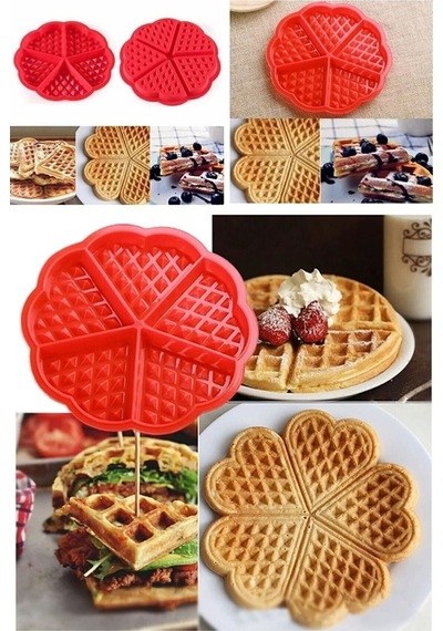 Kalp Desenli Silikon Kek ,çikolata , Waffle Kalıbı Goldcakes