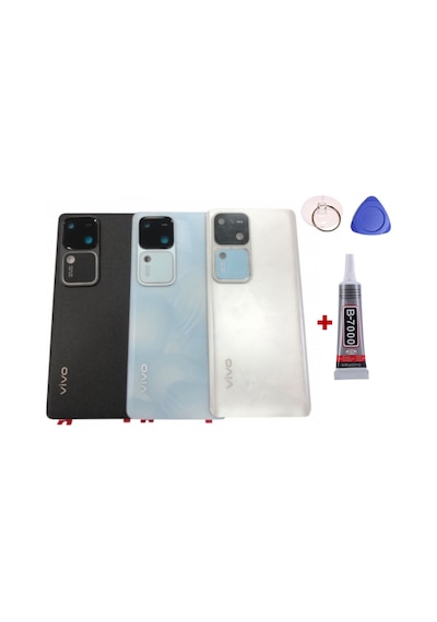 Vivo V30 Beyaz Arka Kapak Batarya Kapağı Pil Kapağı Yapışkan Ve Sökme Aparatıyla Beraber Full Set Beyaz