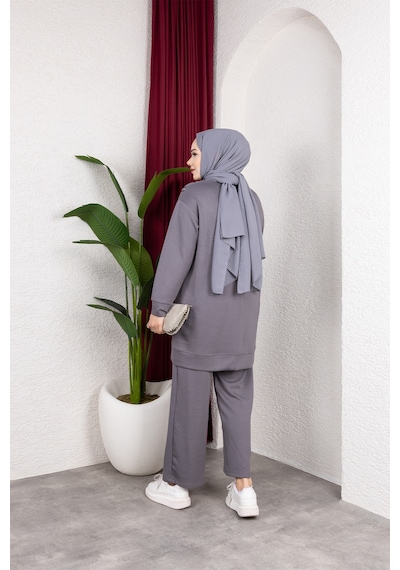 Hira Life Fashion Moda Efsa Kadın Gri Tesettür Giyim Zarif Taş Detaylı Tunik & Pantolon İkili Takım Gri Gri Hira Life Fashion Moda Efsa Kadın Gri Tesettür Giyim Zarif Taş Detaylı Tunik & Pantolon İkili Takım Gri Gri