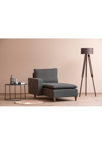 Lungo Modüler Daybed - Koyu Gri Keten Koyu Gri