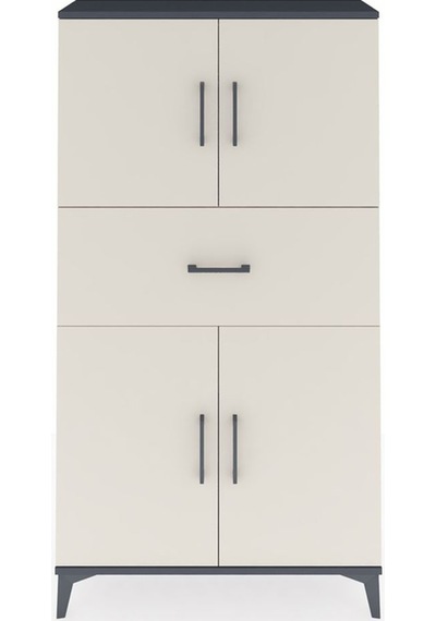 Arges Dolap 3 Raflı Tek Çekmeceli 4 Kapaklı 88x30x163 Antrasi... Antrasit Arges Dolap 3 Raflı Tek Çekmeceli 4 Kapaklı 88x30x163 Antrasi... Antrasit