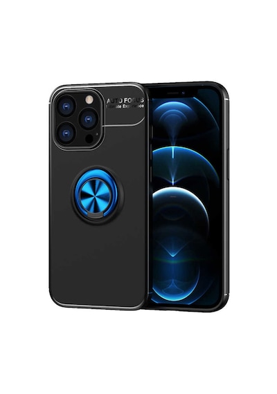 Apple Uyumlu iPhone 13 Pro Max Uyumlu Zore Ravel Silikon Kılıf-siyah-mavi Siyah-Mavi -