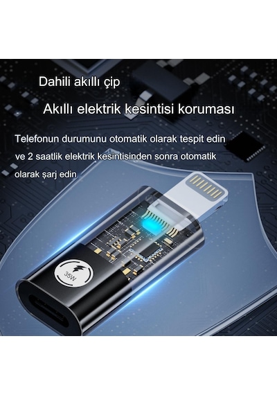 Pd 35w Lightning To Type C Çevirici Dönüştürücü İphone Yuva Çevirici Hızlı Şarj Ve Veri Aktarımı Otgsl