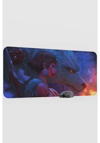 Mononoke Hime Anime V5 - 90x40 Xxl Gaming Kauçuk Kaymaz Taban Mouse Pad Fare Altlığı