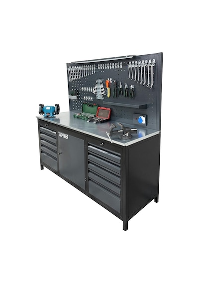 Takpower 2 Metre Dolu Takım Tezgahı 10 Çekmeceli 1 Dolaplı Pro