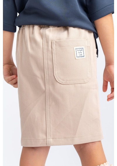 Oliventhekid Gabardin Kız Çocuk Etek Bej Bej