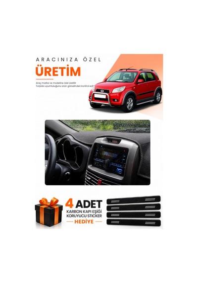 Daıhatsu Terıos 2006-2011 Uyumlu Torpido Koruma Örtüsü Oto Kılıfı - Siyah