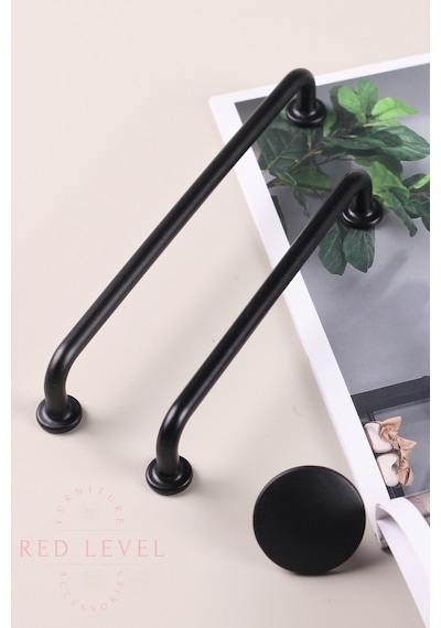 Liva Siyah 128 Mm Modern Lüks Metal Kulp Modelleri Mutfak Dolap Çekmece Mobilya Kulbu Siyah
