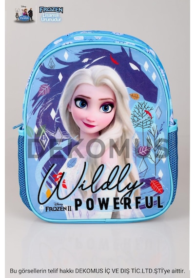 Tek Bölmeli Küçük Boy 32 Cm Elsa Frozen Anaokul Çantası Hawk Jr Wıdely Altın