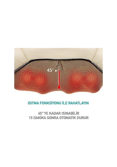 Ovmalı Isıtmalı Boyun Bel Sırt Omuz Masaj Yastığı Masaj Aleti Kol Dayamalı Titreşimli