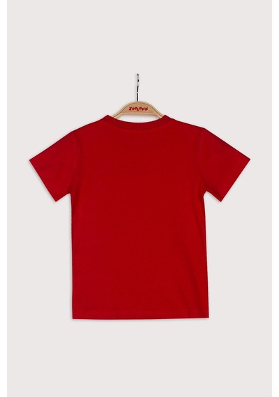 Zeyland Unisex Çocuk Kısa Kollu Basic T-shirt - Kırmızı KIrmızı
