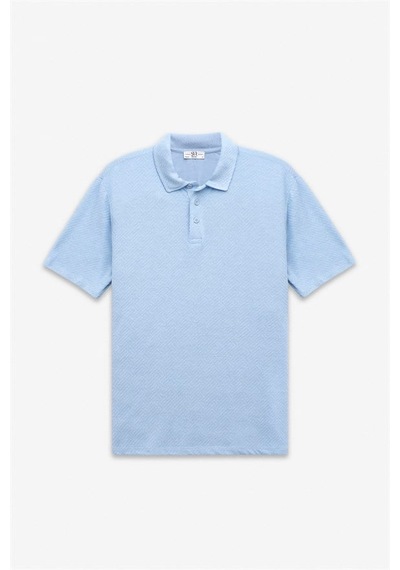 Süvari Buz Mavi Regular Karışık Desen Baskısız Jakarlı Düğmeli Polo Yaka Tişört Sts1014000016-m01 Süvari Buz Mavi Regular Karışık Desen Baskısız Jakarlı Düğmeli Polo Yaka Tişört Sts1014000016-m01