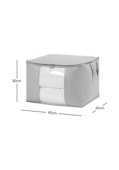 Ocean Home Textile Orta Boy Pvc Pencereli Gri Renk Kapitone Hurç 45 x 40 x 30 cm