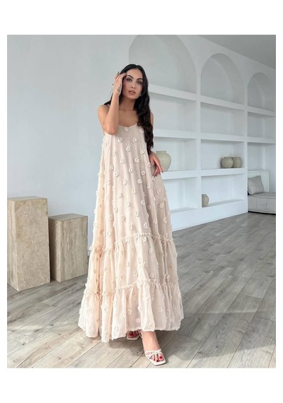 Fashion Cocktail Fırfır Askılı Kumaş Çiçekli Astırlı Maxi Yazlık Bohem Sahil Tatil Elbise Camel Fashion Cocktail Fırfır Askılı Kumaş Çiçekli Astırlı Maxi Yazlık Bohem Sahil Tatil Elbise Camel