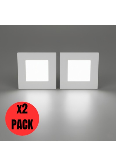 Kdl413 Slim Kare Led Panel 2'li Spot Gömme 15w 1200 Lümen - 4000k - Doğal Beyaz