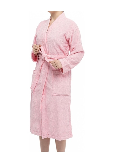 Soley HV.KIMONO.01 %100  Pamuklu Kimono Bornoz Pembe