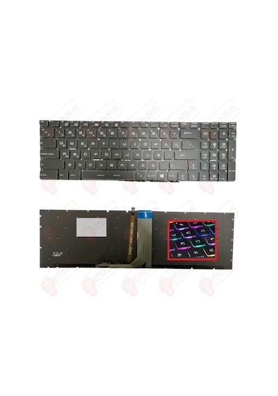 MSI Uyumlu GV62 7RC-026TR Klavye Tuş Takımı RGB Işıklı Siyah Türkçe