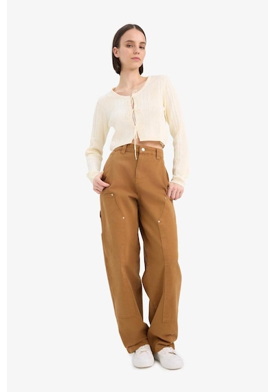 DeFacto Coool Baggy Fit Gabardin Pantolon Cepli Normal Bel E4028AX25SPBG633