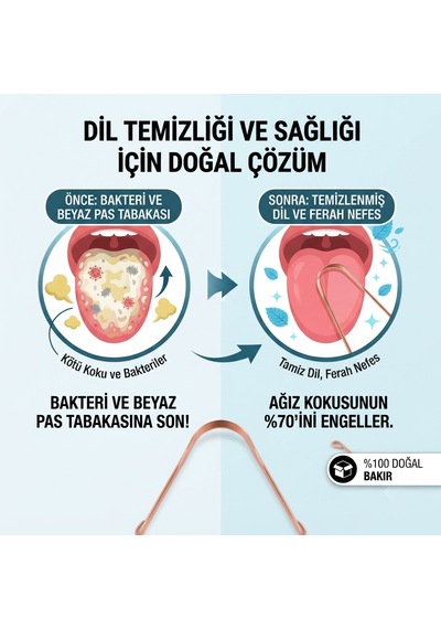 %100 Saf Bakır Dil Sıyırıcı Temizleyici Paslanmaz Ağız Bakım Aparatı Ayurvedik Dil Kazıyıcı Çubuğu