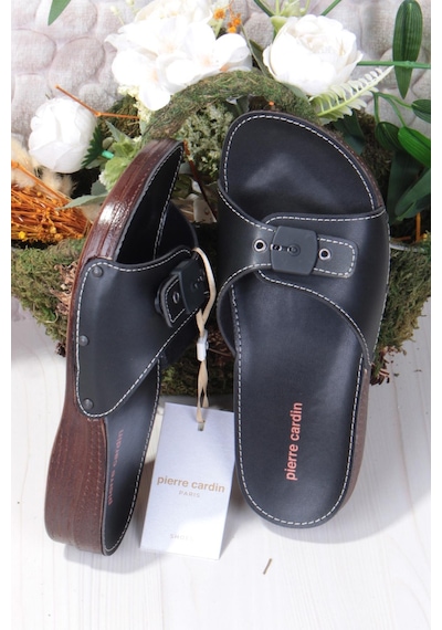 Pierre Cardin 7265 Anatomik Rahat Tokalı Kadın Terlik Siyah
