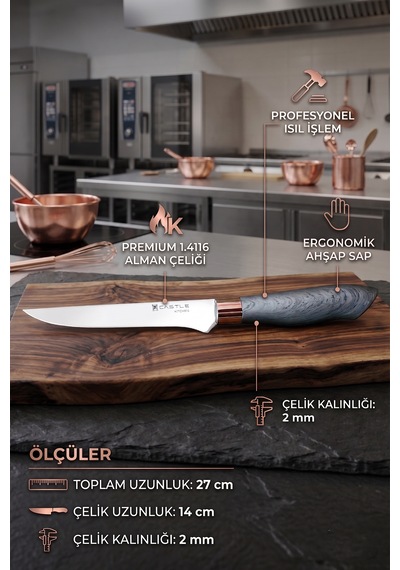 Silver Gray Serisi 5 Li Mutfak Bıçağı Et Ekmek Sebze Mutfak Şef Bıçak Seti Mft-568 Gri