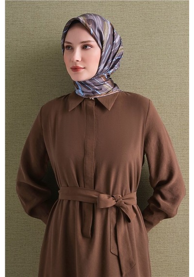 Armine Saf İpek Twill Eşarp 9616d 55 Kahve Somon