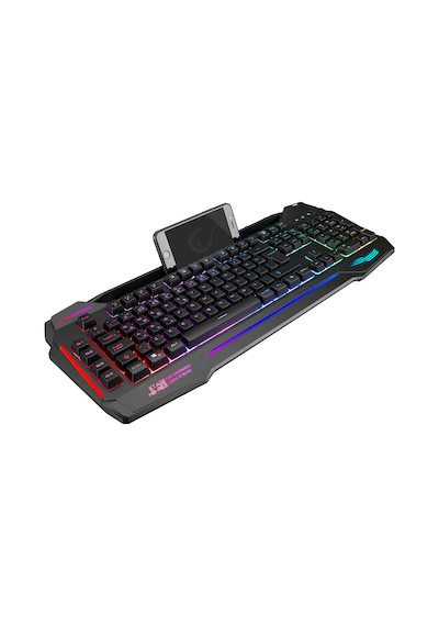 Rampage KB-R63 STAGE Usb Kablolu RGB Işıklı 4 Makrolu Ses Mik Çıkışlı Oyuncu Q Klavye