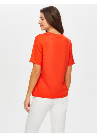 Faik Sönmez Yuvarlak Yaka Kısa Kol T-shirt 002 Bs25tsh00278 Nar Çiçeği