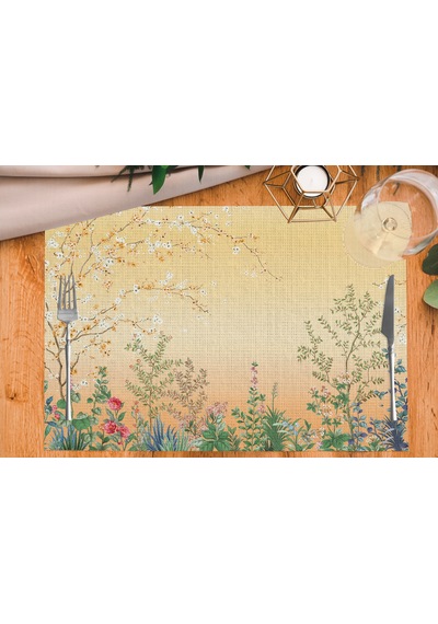 Adawall Colorful Mini Flowers Kumaş Amerikan Servis 4'lü Set Çok Renkli