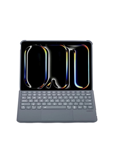 Apple T5510d İpad Uyumlu Pro 13 2024 Kılıf Palermo Ledli Klavyeli Standlı Tablet Kılıfı - Siyah -