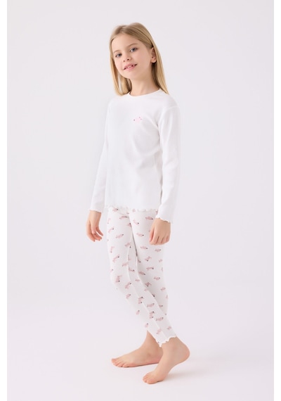 Rolypoly Kız Çocuk Beyaz Pijama Takımı Rp3458-c-v2 Beyaz