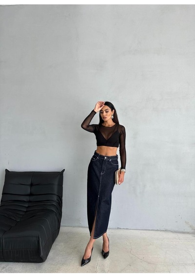 Zeo Basic Maxi Boy Rins Jean Etek Lacivert