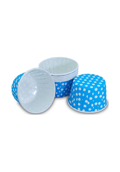 Kafem Açık Mavi Puantiyeli Muffin Kek Kapsülü 50li X 5 Paket - K02 Açık Mavi