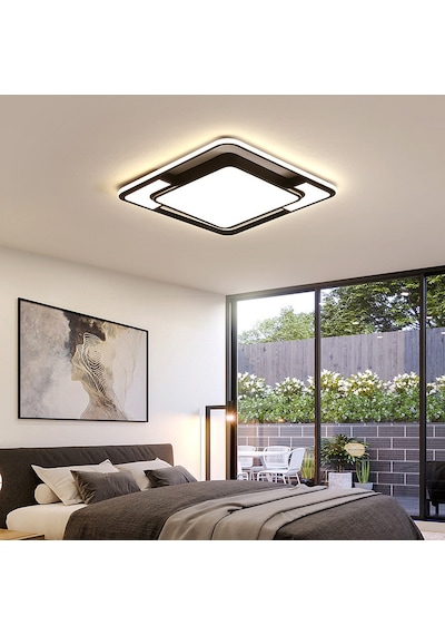 Işık Karesi Tavan Lambası,modern Led Aydınlatma Siyah