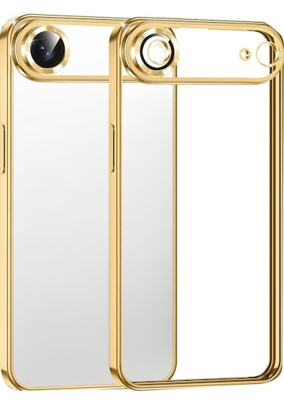 Apple Uyumlu iPhone 17 Air Uyumlu Lensli Silikon - Gold