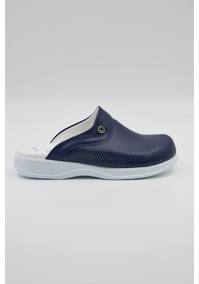 Term-0013 Quicksteps Professional Erkek Anatomik Ve Comfort Sabo Terlik Lacivert Beyaz Lacivert - Beyaz