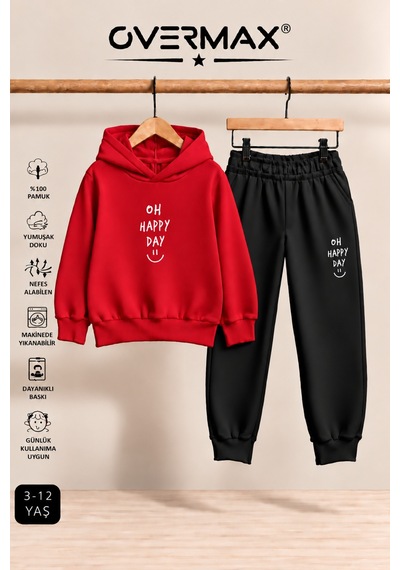 Overmax Oh Happy Day Baskılı Kapüşonlu Sweatshirt Eşofman Takımı- 3-12 Yaş Kırmızı Üst-siyah Alt - 923908694 Kırmızı Üst-siyah Alt Overmax Oh Happy Day Baskılı Kapüşonlu Sweatshirt Eşofman Takımı- 3-12 Yaş Kırmızı Üst-siyah Alt - 923908694 Kırmızı Üst-siyah Alt