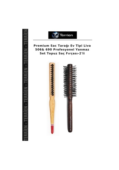 Premium Sac Tarağı Ev Tipi Liva 506& 690 Profesyonel Yanmaz Set Topuz Saç Fırçası-2'li