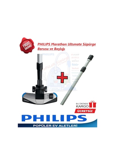 Philips Uyumlu Fc 9919 Marathon Ultimate Süpürge Başlık+Çelik Boru