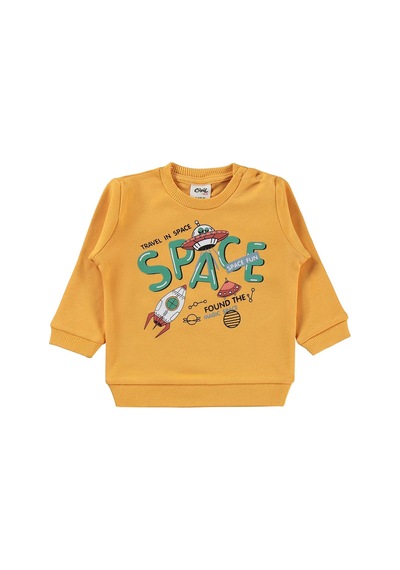 Civil Baby Space Baskılı 6-18 Ay Takım - Hardal