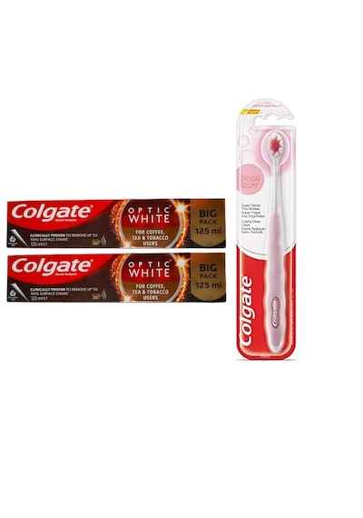 Colgate Optic White Kahve Çay ve Tütün Kullananlar için Diş Macunu 125 ML + Foamsoft Diş Eti Masajı Diş Fırçası
